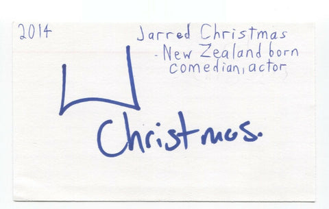 Jarred Christmas Signed 3x5 Index Card Autographed Signature Comedian Comic