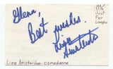 Lisa Amsterdam Signed 3x5 Index Card Autographed Comedian Comic Actress Writer