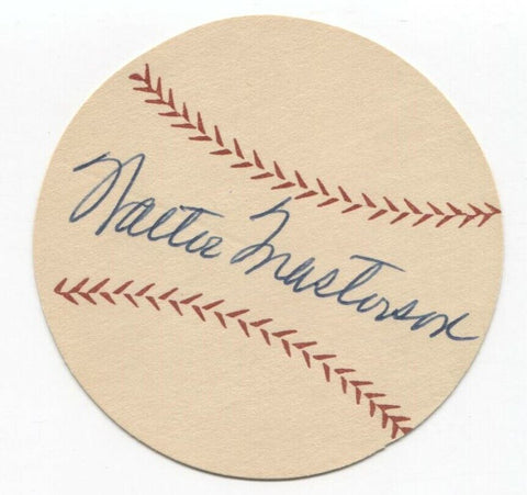 Walt Masterson Signed Paper Baseball Autographed Signature Washington Senators