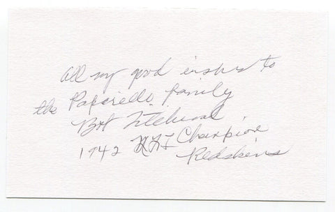 Bob Titchenal Signed 3x5 Index Card Autograph Football NFL