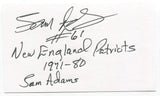 Sam Adams Signed 3x5 Index Card Autograph Signature New England Patriots #61