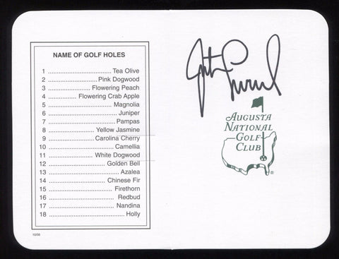 Justin Leonard Signed Masters Scorecard Autographed Golf Augustus Signature