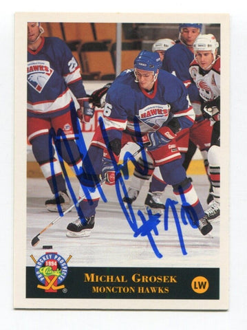 1994 Classic Michal Grosek Signed Card Hockey RC Autograph AUTO #9