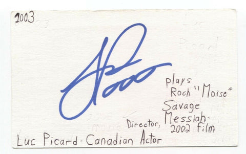 Luc Picard Signed 3x5 Index Card Autograph Canadian Actor Director