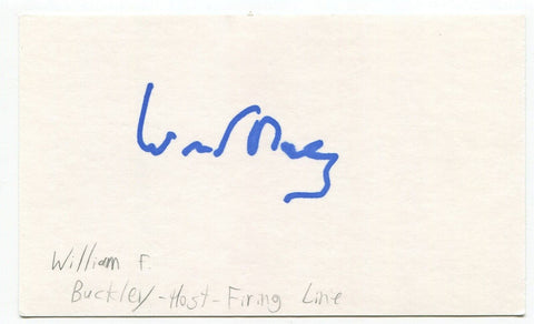 William F. Buckley Jr Signed 3x5 Index Card Autographed Signature Author 