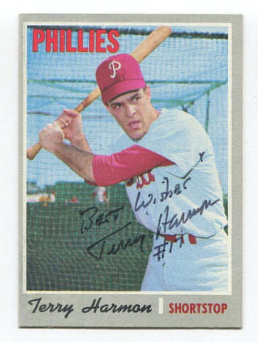1970 Topps Terry Harmon Signed Baseball Card Autographed AUTO #486