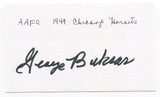 George Buksar Signed 3x5 Index Card Autograph NFL AAFC Football Chicago Hornets