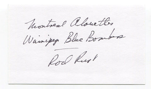 Rod Rust Signed 3x5 Index Card Autographed NFL Football New England Patriots