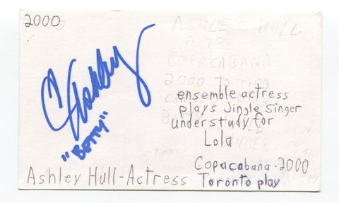 Ashley Hall Signed 3x5 Index Card Autographed Actress Copacabana