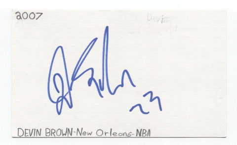 Devin Brown Signed 3x5 Index Card Autographed Signature Basketball Utah Jazz