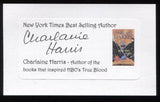 Charlaine Harris Signed 3x5 Index Card Signature Autographed Author True Blood