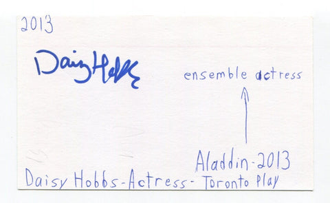 Daisy Hobbs Signed 3x5 Index Card Autographed Actress Director Outcast
