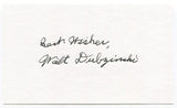 Walt Dubzinski Signed 3x5 Index Card Autographed Football 1943 New York Giants