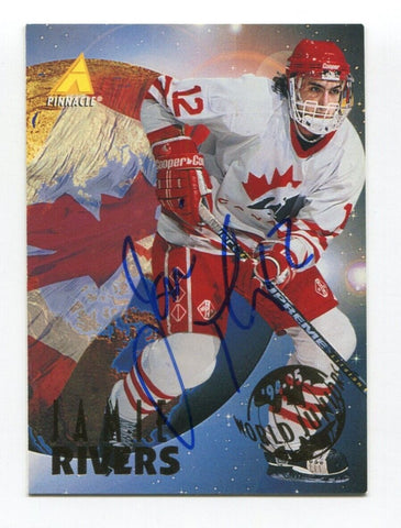 1996 Pinnacle Jamie Rivers Signed Card Hockey NHL Autograph AUTO #526