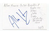 Allan Hawco Signed 3x5 Index Card Autographed Signature Actor Jack Ryan