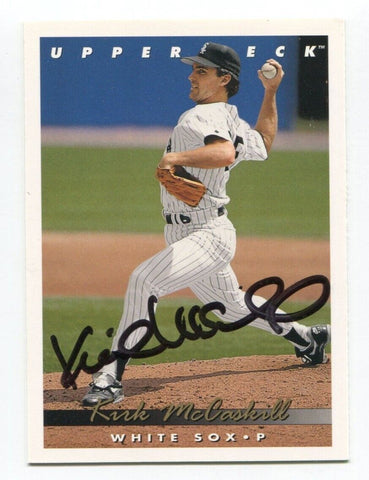 1993 Upper Deck Kirk McCaskill Signed Card Baseball Autographed AUTO #608