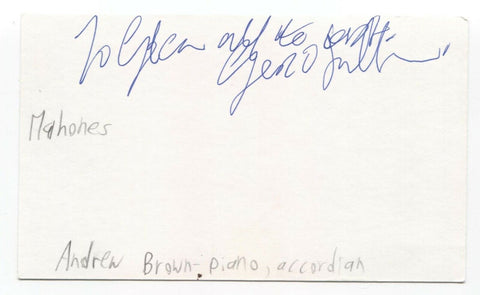 The Mahones - GerDom "The Bomb" O'Sullivan Signed 3x5 Index Card Autographed