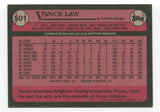 1989 Topps Vance Law Signed Card Baseball MLB Autographed AUTO #501