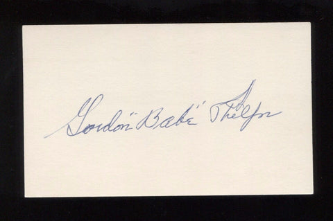 Babe Phelps Signed 3x5 Index Card Signature Autographed Baseball Player