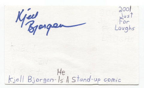 Kjell Bjorgen Signed 3x5 Index Card Autographed Signature Actor Comedian