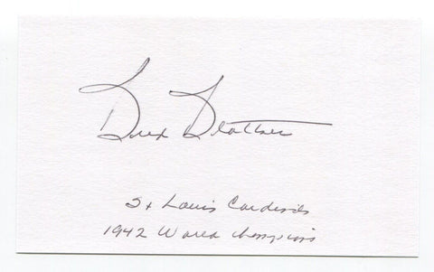 Buddy Blattner Signed 3x5 Index Card Autograph Baseball 1942 St Louis Cardinals