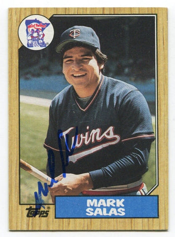 1987 Topps Mark Salas Signed Baseball Card Autographed AUTO #87