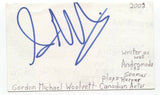 Gordon Michael Woolvett Signed 3x5 Index Card Autographed Actor Andromeda