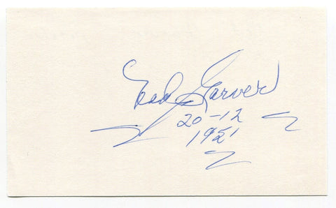 Ned Garver Signed 3x5 Index Card Autographed MLB Baseball St. Louis Browns