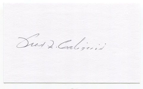 Fred Caligiuri Signed 3x5 Index Card Autographed baseball Philadelphia Athletics