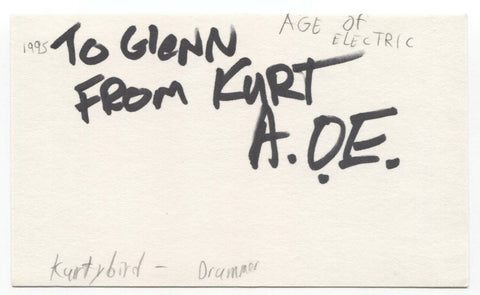 The Age Of Electric - Kurt Dahle Signed 3x5 Index Card Autographed Signature