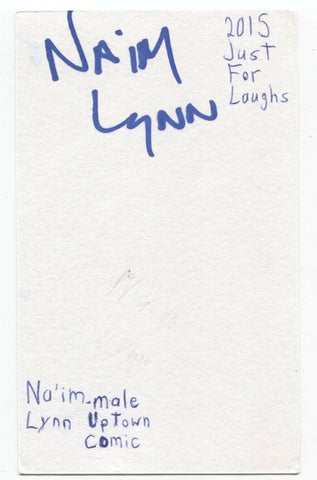 Na'im Lynn Signed 3x5 Index Card Autographed Signature Comedian Comic Actor