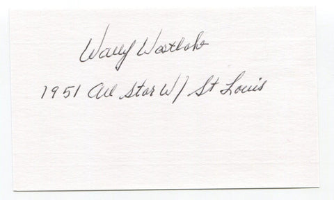 Wally Westlake Signed 3x5 Index Card Autograph Baseball Cardinals All Star 1951