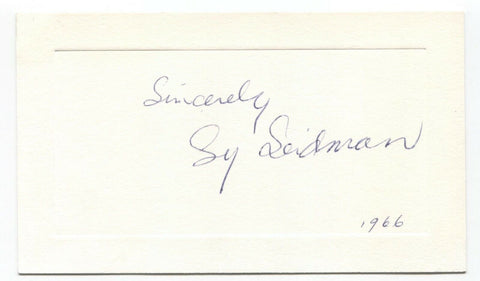 Sy Seidman Signed Card Autographed Signature Photographer