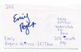 Emily Rogers Signed 3x5 Index Card Autographed Actress Sanctuary