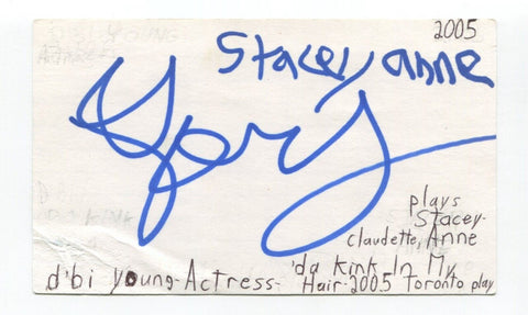 d'bi Young Signed 3x5 Index Card Autographed Actor Poet Da King In My Hair