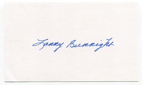 Larry Burrigh Signed 3x5 Index Card Autographed MLB Baseball 1962 Dodgers