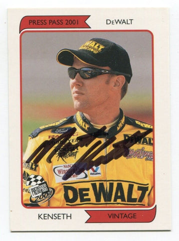 2001 Press Pass Heritage Matt Kenseth Signed Card Racing NASCAR AUTO #VN 13/27