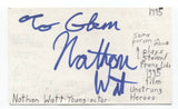 Nathan Watt Signed 3x5 Index Card Autographed Signature Actor