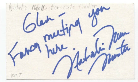 Natalie MacMaster Signed 3x5 Index Card Autographed Signature Fiddler