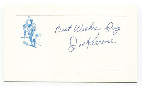 Joe Kirrene Signed Card Autograph MLB Baseball Roger Harris Collection