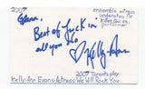 Kelly Ann Evans Signed 3x5 Index Card Autographed Actress We Will Rock You