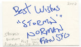 Stormin' Norman Rumack Signed 3x5 Index Card Autographed Radio Host Broadcaster