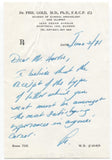 Phil Gold Signed Letter Scientist Physician Autographed Signature