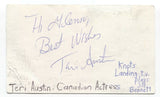 Teri Austin Signed 3x5 Index Card Autographed Signature Actress Knots Landing