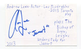 Andrew Love Signed 3x5 Index Card Autographed Actor Les Miserables