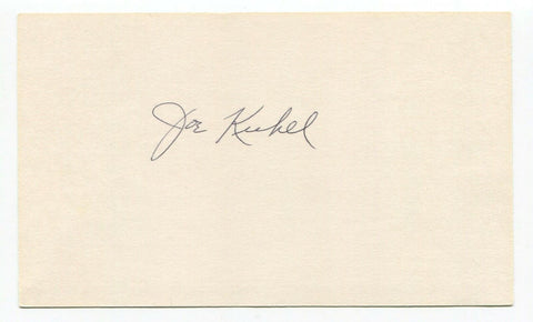 Joe Kuhel Signed 3x5 Index Card Autographed Baseball Signature Senators
