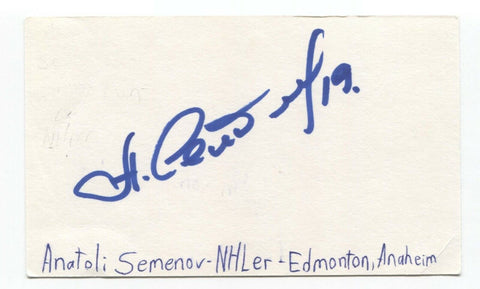 Anatoli Semenov Signed 3x5 Index Card Autographed Signature Hockey