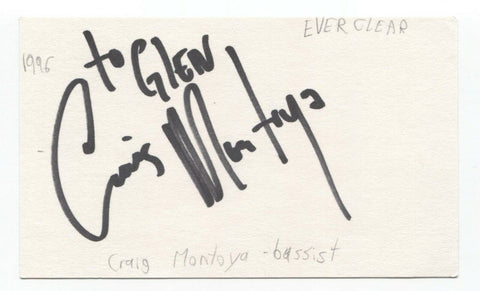 Everclear - Craig Montoya Signed Index 3x5 Card Autographed Signature Bassist