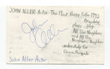 John Aller Signed 3x5 Index Card Autographed Actor The Most Happy Fella 1992
