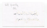 Walt Yowarsky Signed 3x5 Index Card Autographed Football NFL Washington Redskins